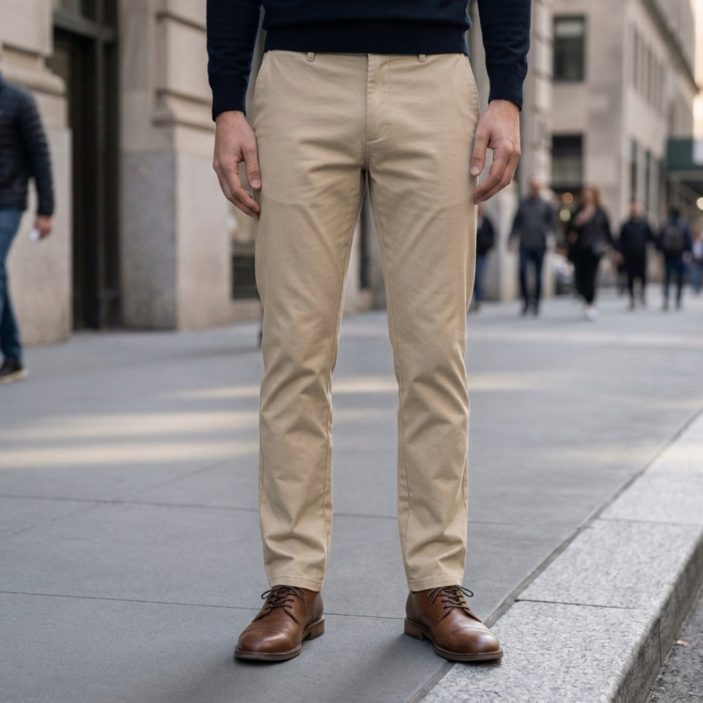 Straight Fit Chino Trousers for Men