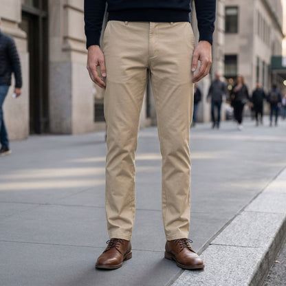 Straight Fit Chino Trousers for Men