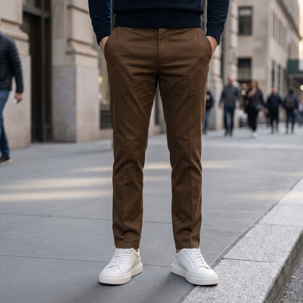 Straight Fit Chino Trousers for Men
