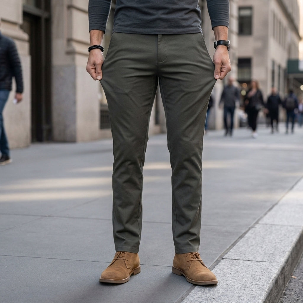 Straight Fit Chino Trousers for Men