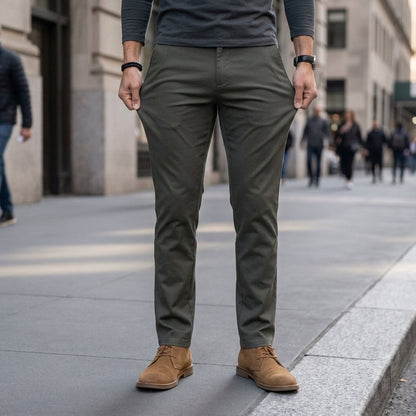 Straight Fit Chino Trousers for Men