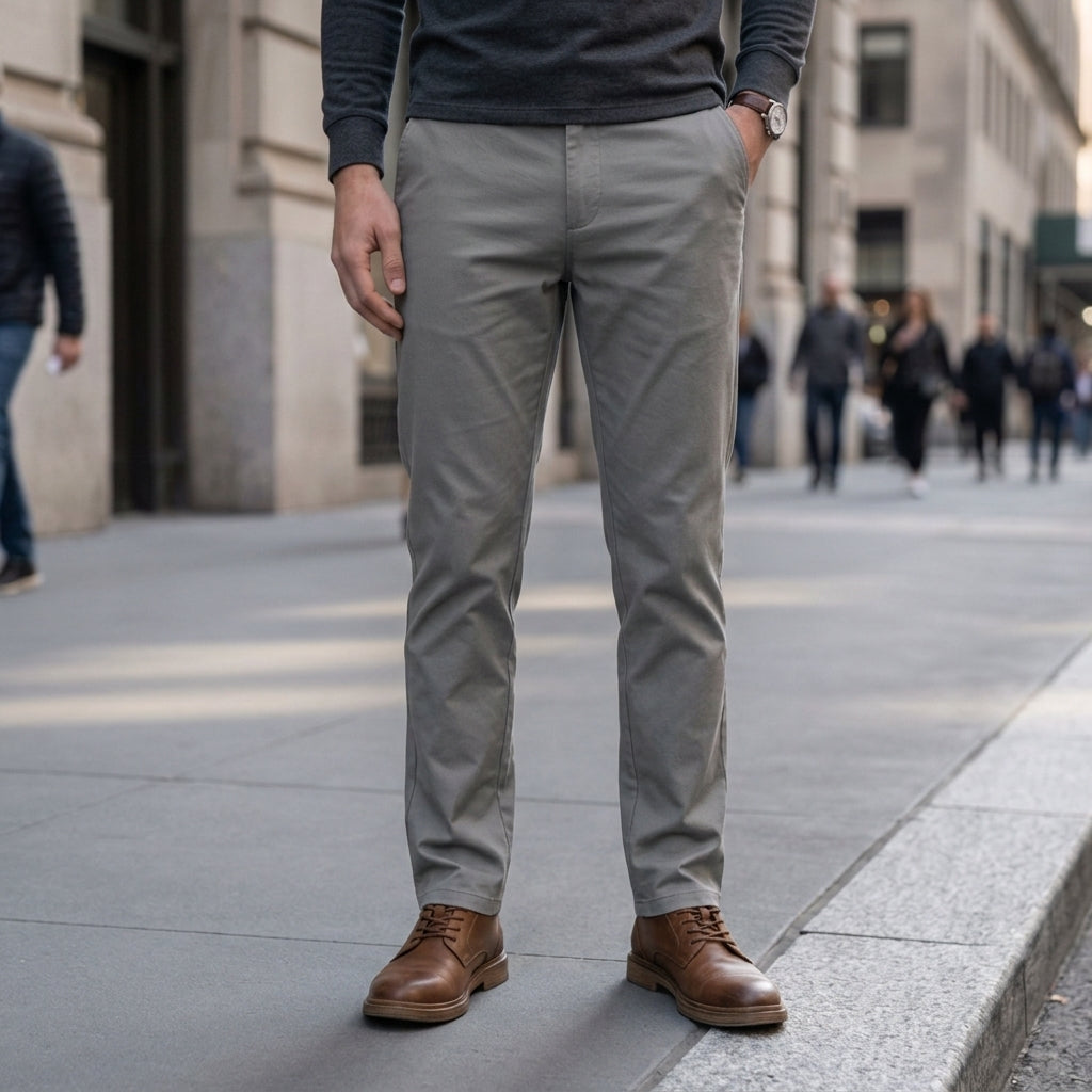 Straight Fit Chino Trousers for Men