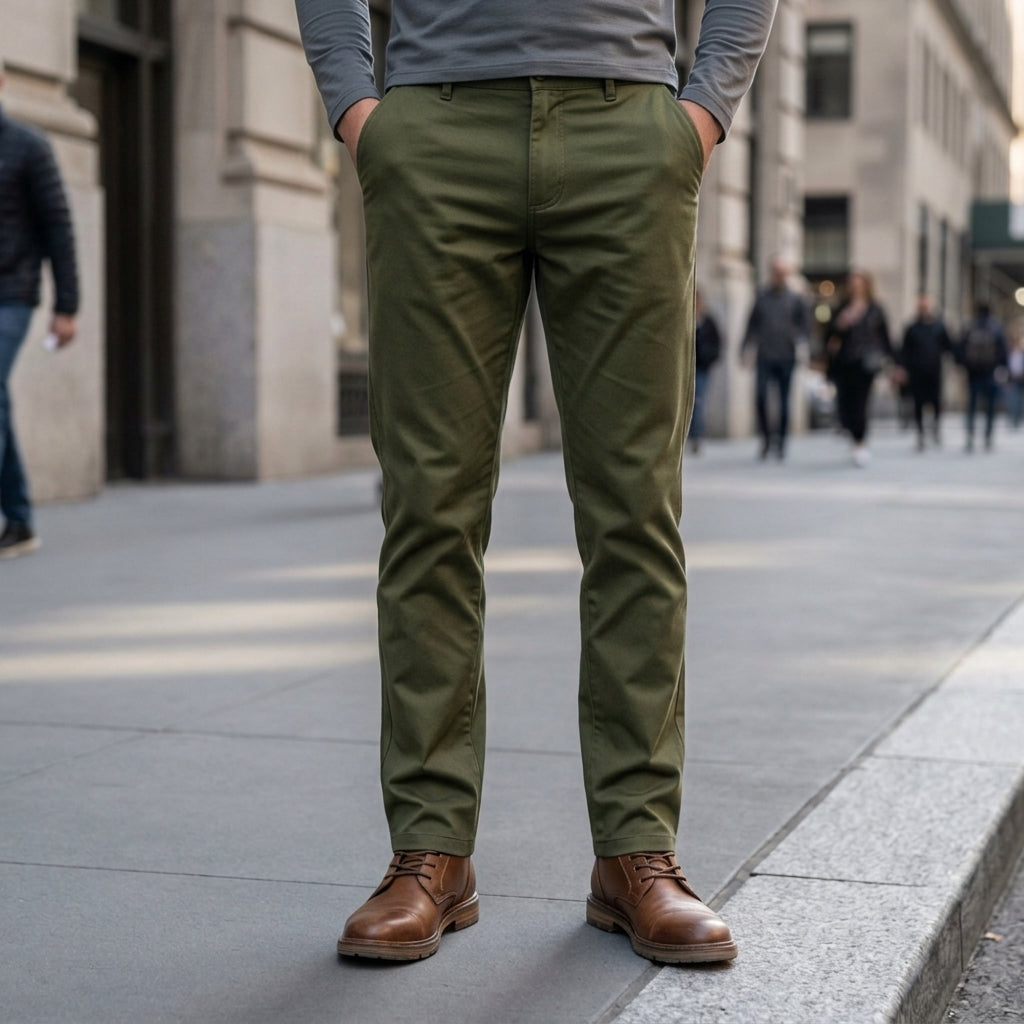 Straight Fit Chino Trousers for Men