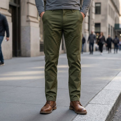 Straight Fit Chino Trousers for Men