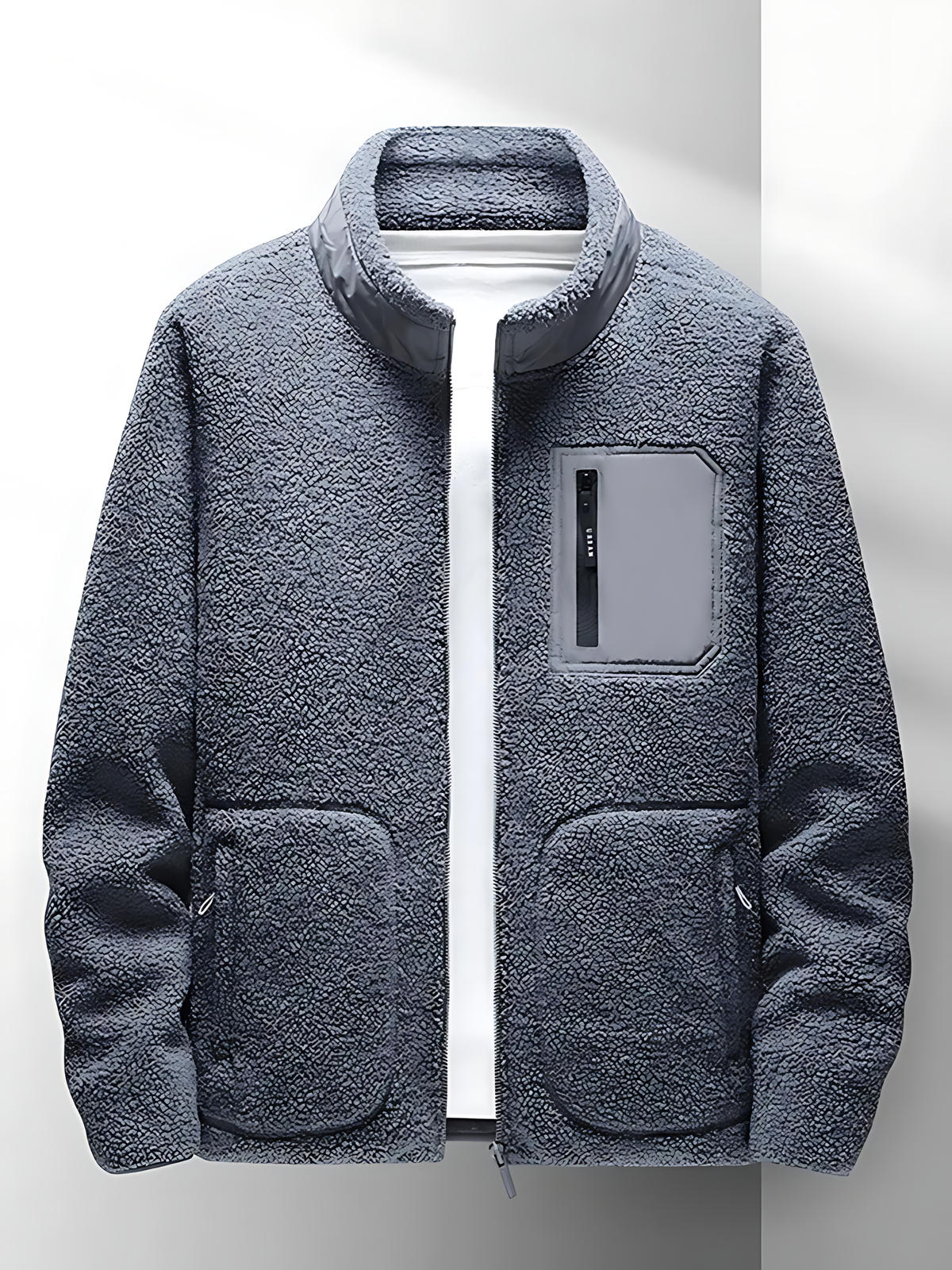 Insulated Fleece Zip-Up Jacket for Men