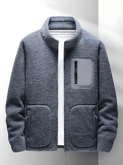 Insulated Fleece Zip-Up Jacket for Men