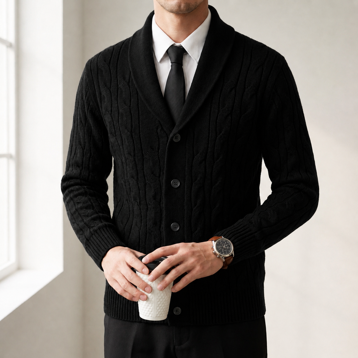 Wool Knit Cardigan – Classic Button-Up Style