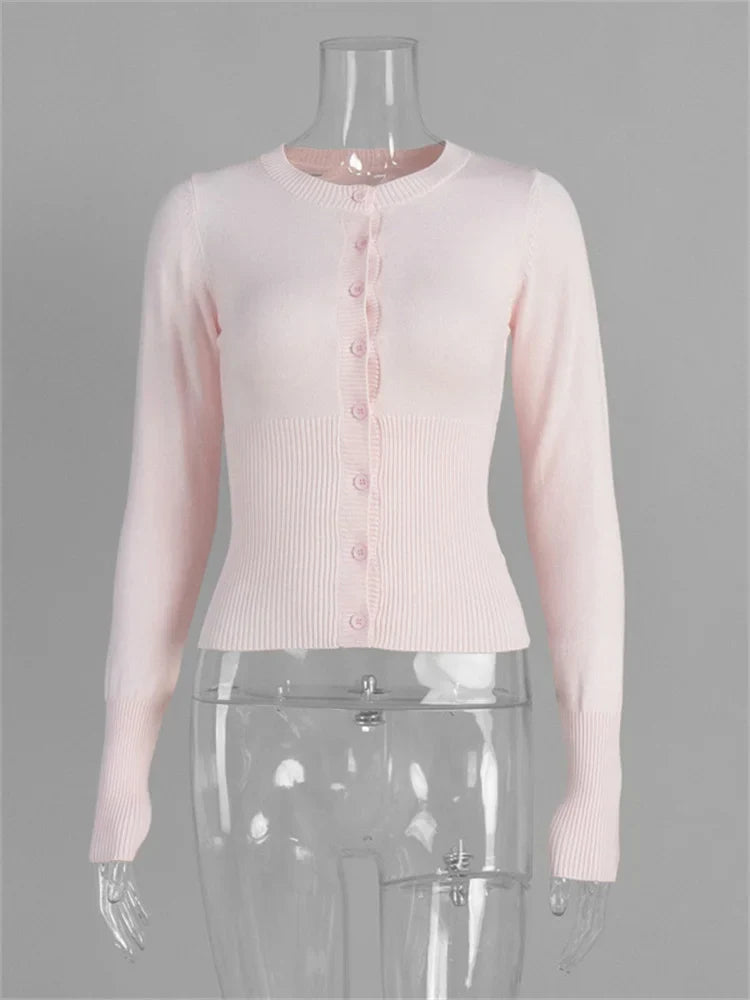 Lightweight Knit Button-Up Cardigan for Women