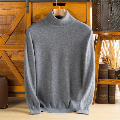 Knit Turtleneck Sweater for Men - Gray