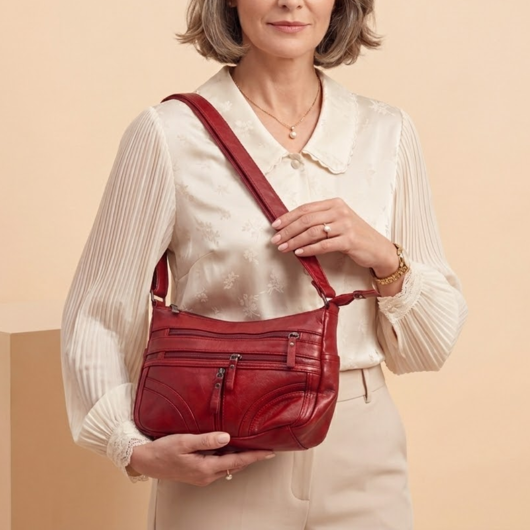 Crossbody Shoulder Bag with Multi-Pocket Design for Women
