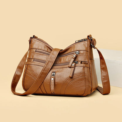 Crossbody Shoulder Bag with Multi-Pocket Design for Women