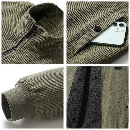 Corduroy Sherpa-Lined Bomber Jacket for Men