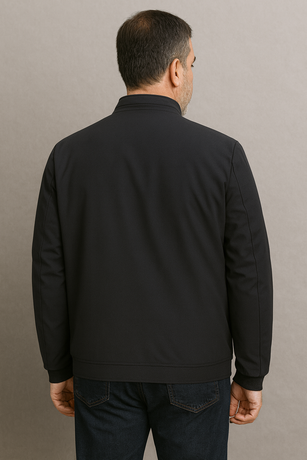 Fleece-Lined Zip-Up Bomber Jacket for Men