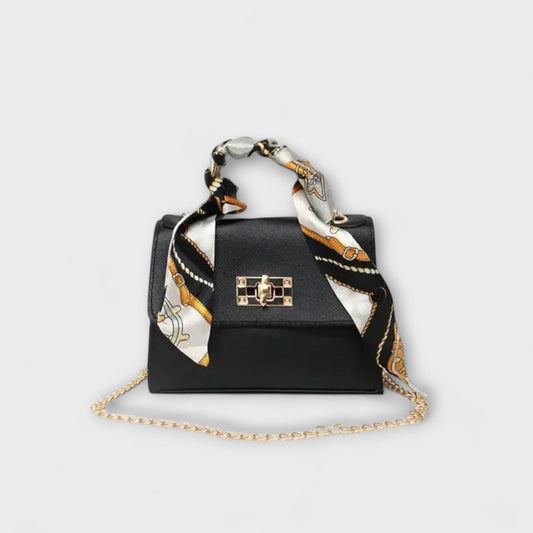 Crossbody Bag with Scarf for Women - Black