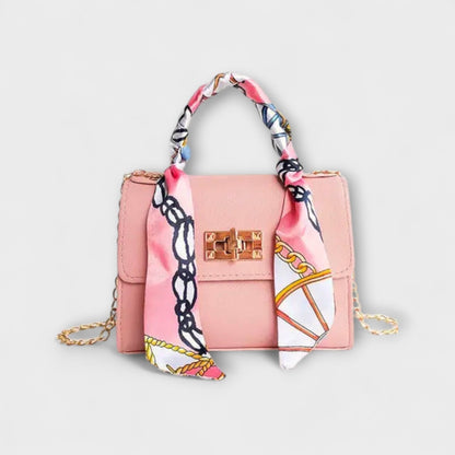 Crossbody Bag with Scarf for Women - Pink