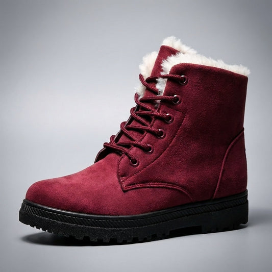 Amelia Leather Ankle Boots - Red