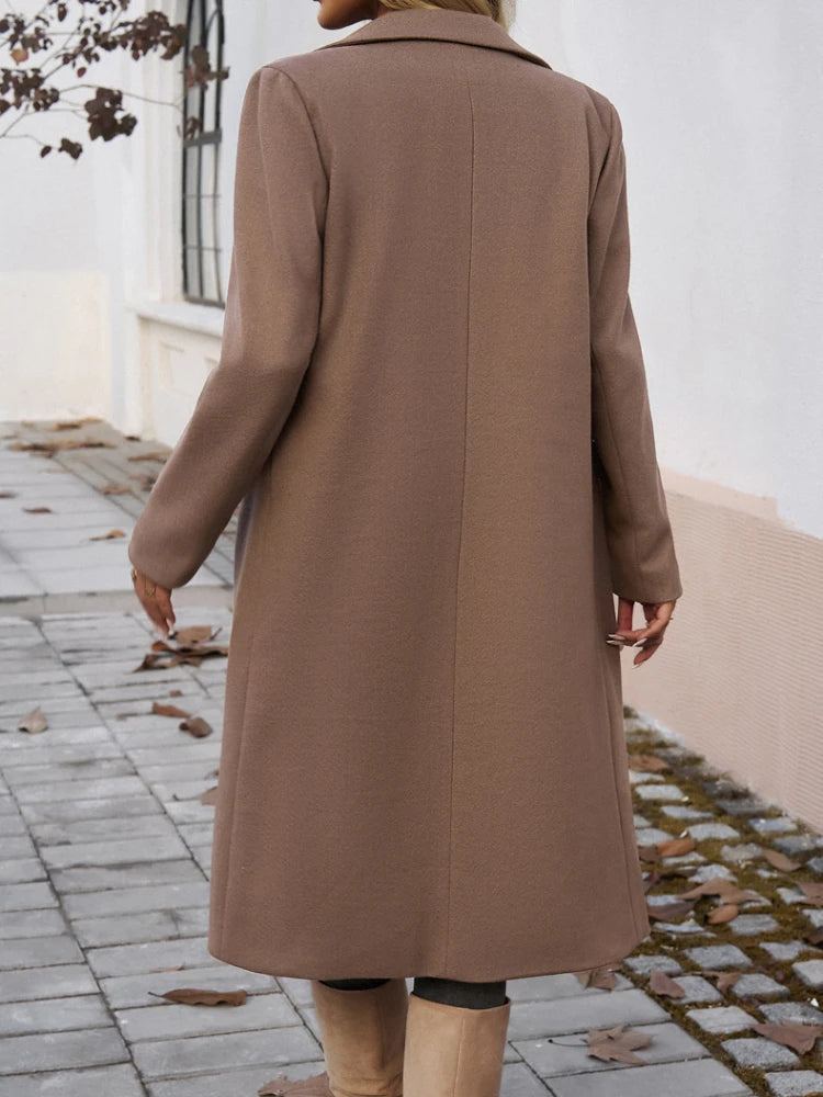 Oversized Fit-and-Flare Trench Coat for Women - Brown