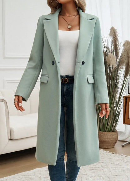 Oversized Fit-and-Flare Trench Coat for Women - Sage Green