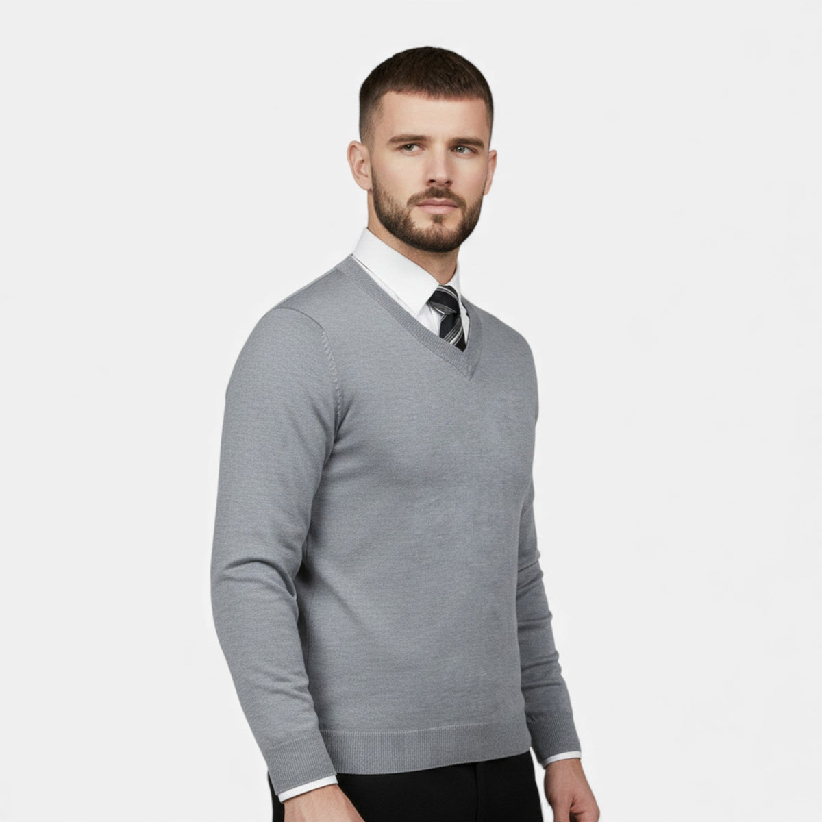 V-Neck Longline Sweater for Men