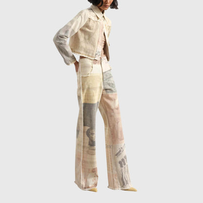 Beige Wide Jeans for Women
