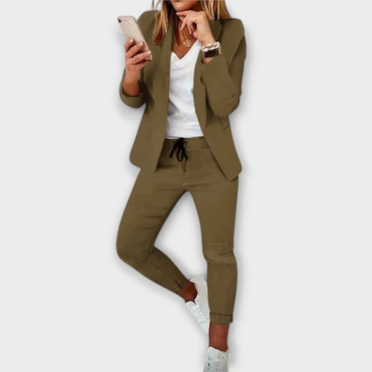 Blazer Set for Women - Army Green