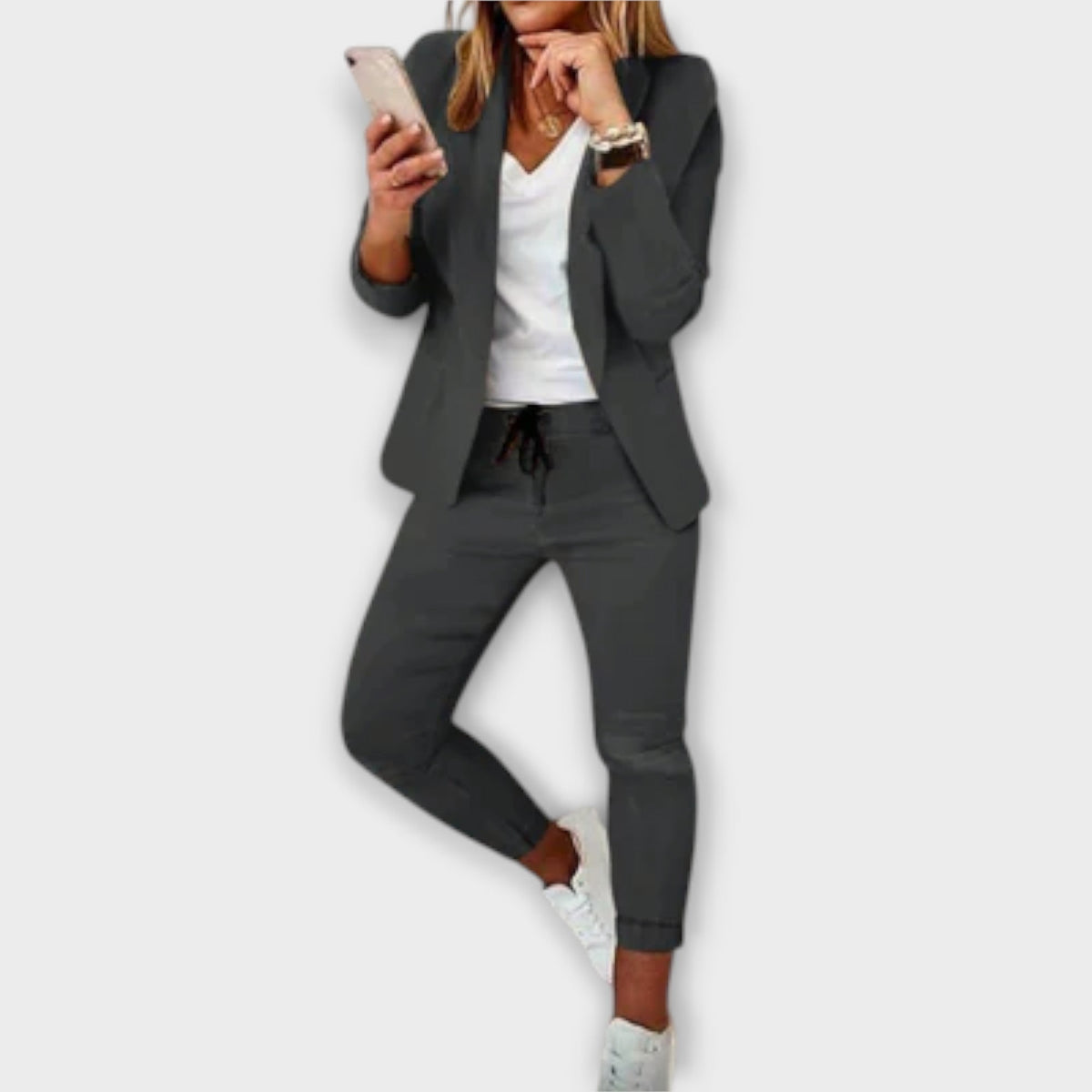 Blazer Set for Women - Gray