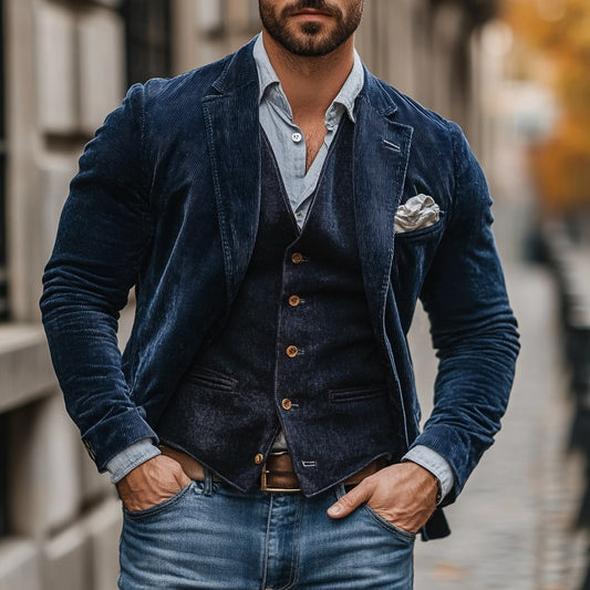 Blazer with Waistcoat for Men - Dark blue