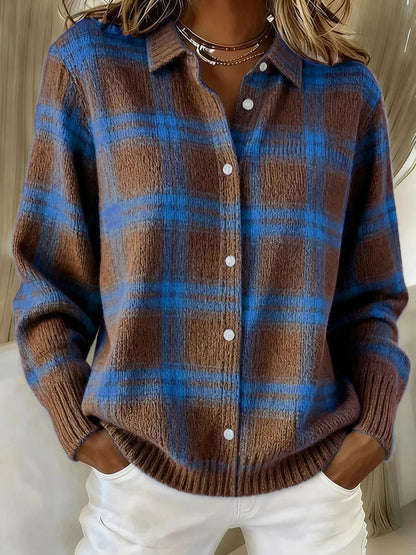 Blouse for Women - Brown/ Blue