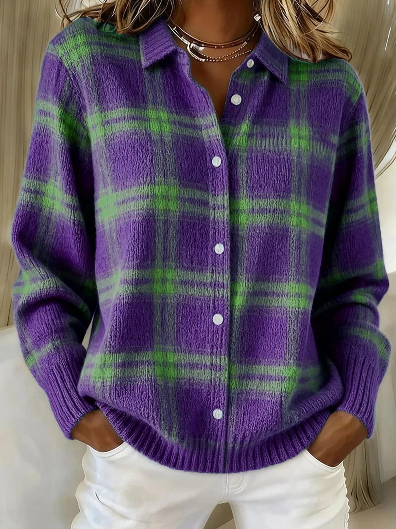 Blouse for Women - Purple/ Green