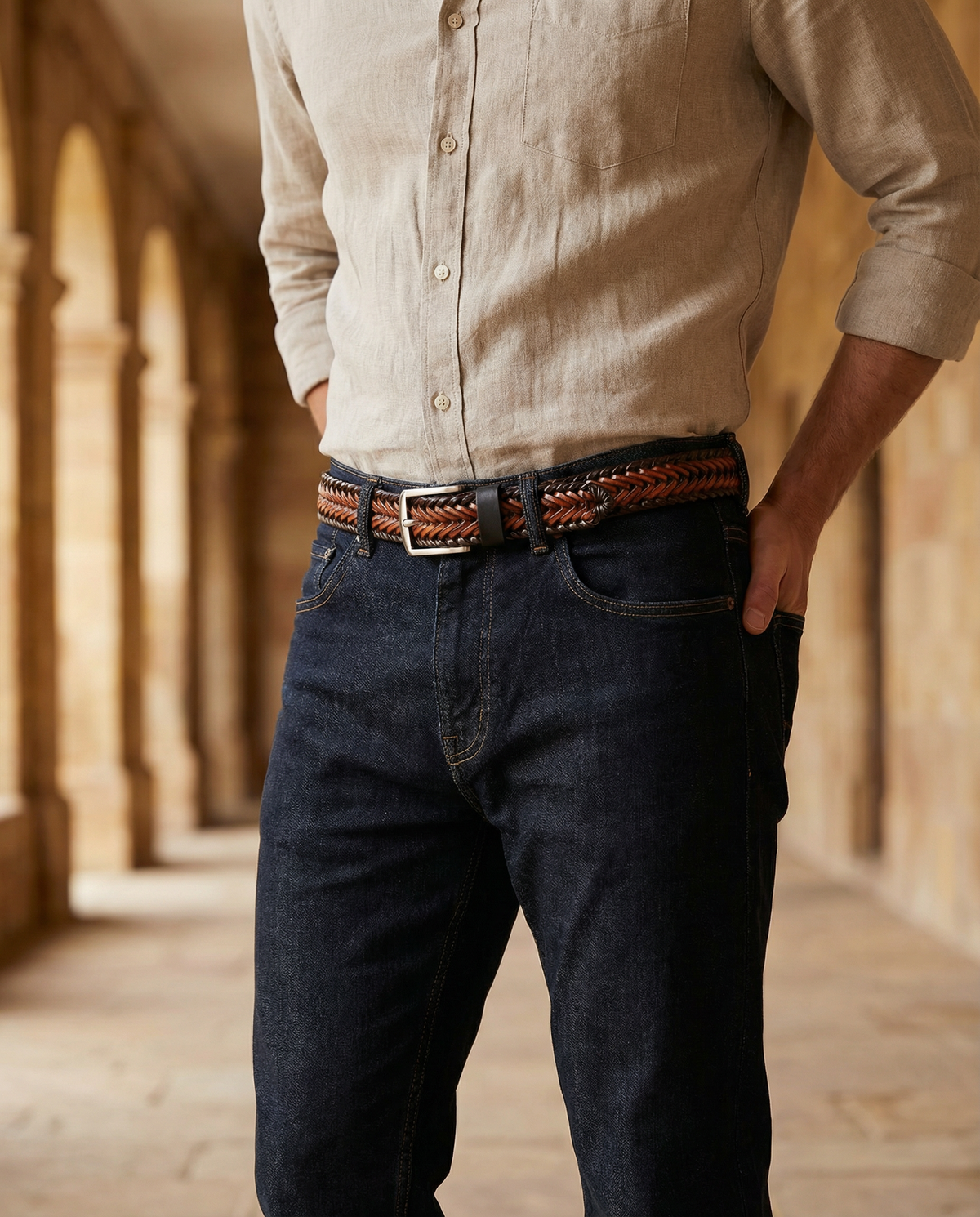 Braided Leather Belt