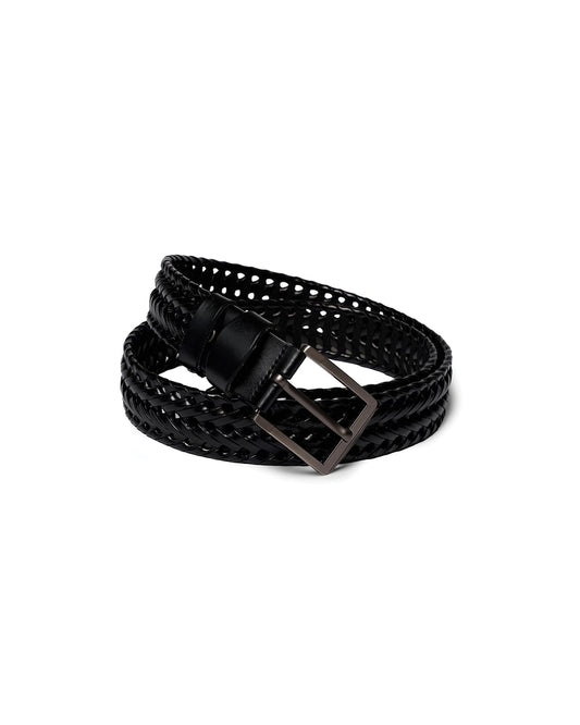 Braided Legacy Cowhide Belt - Black