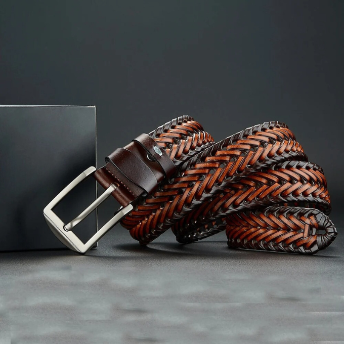 Braided Legacy Cowhide Belt - Brown / Dark Brown