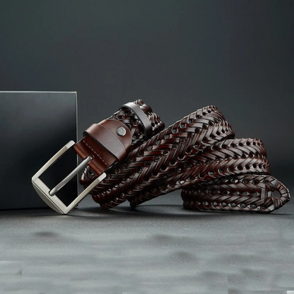 Braided Legacy Cowhide Belt - Dark Brown