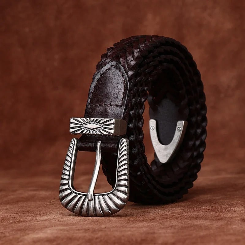 Bronco Braided Belt for Men - Dark Brown