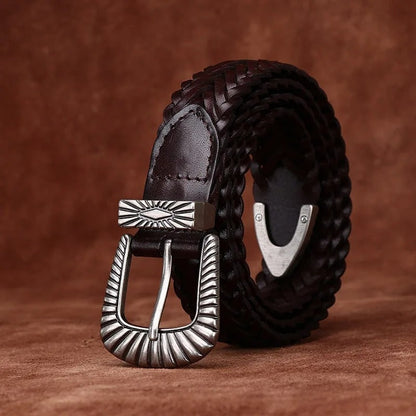 Bronco Braided Belt for Men - Dark Brown