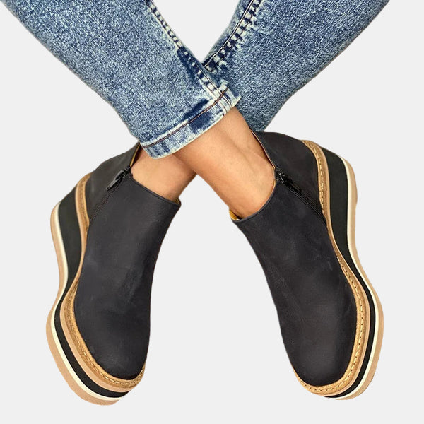 Platform Block-Heel Ankle Boots for Women