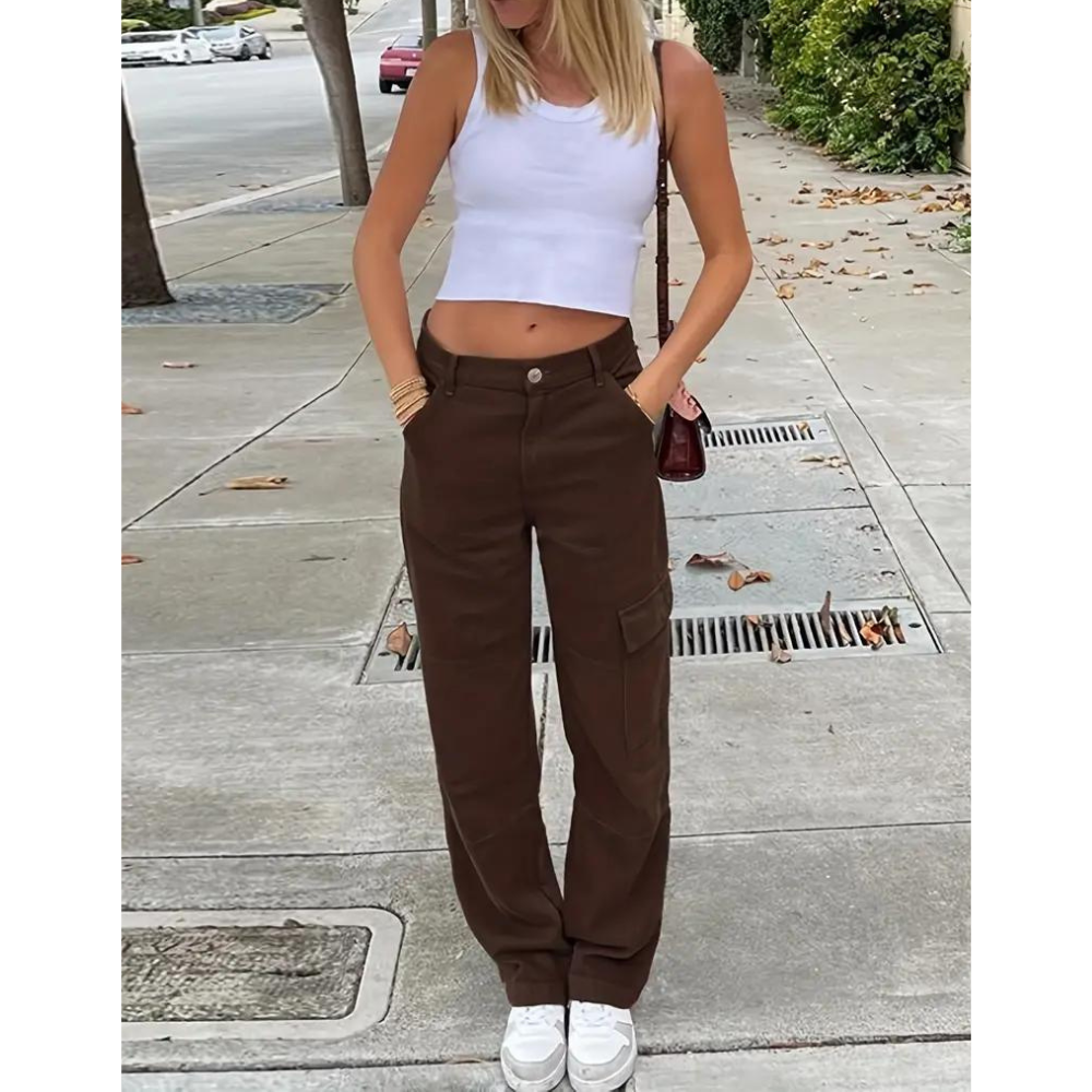 Casual Cotton Cargo Pants for Women