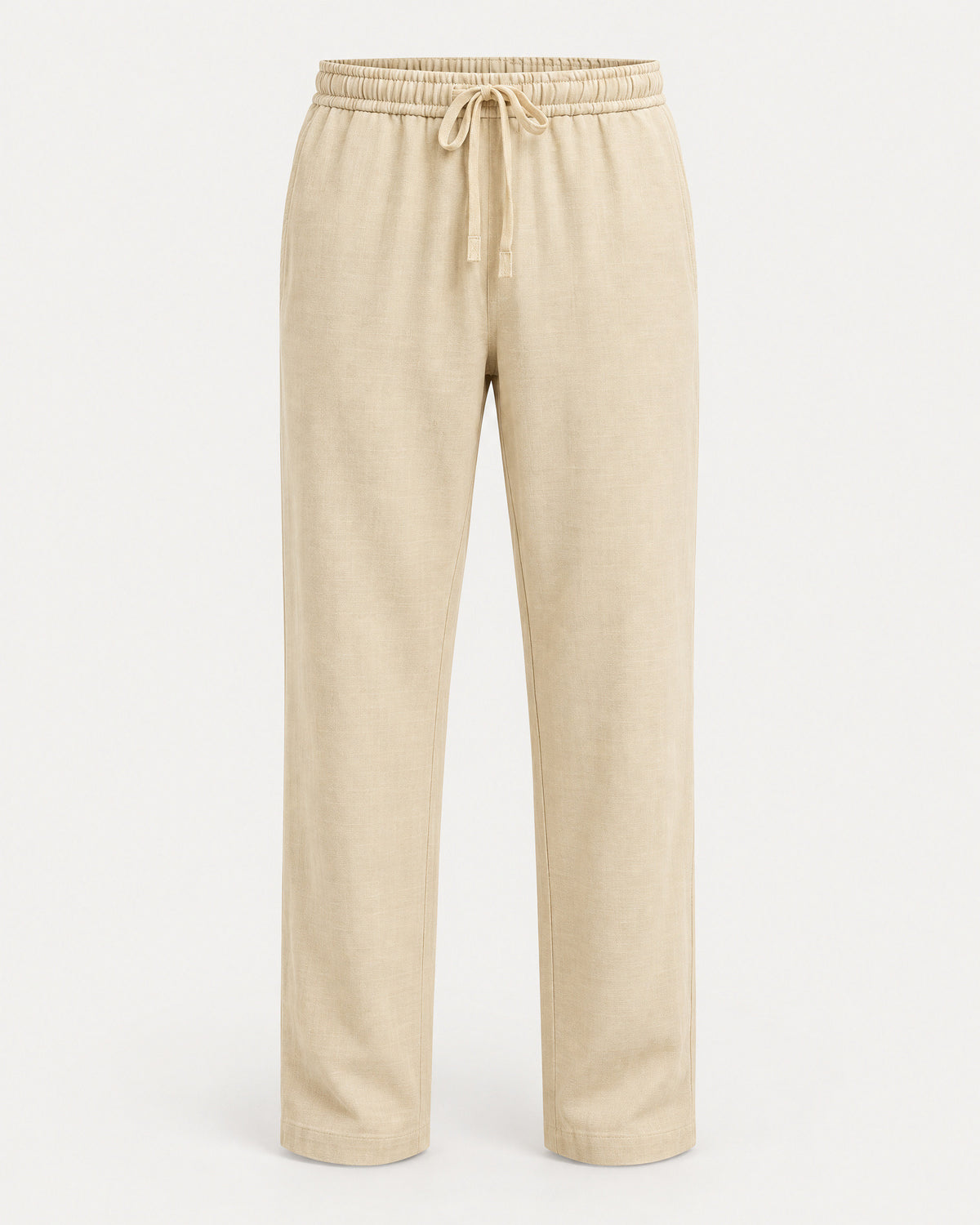 Straight-Leg Cotton Drawstring Pants for Men – clean studio photo