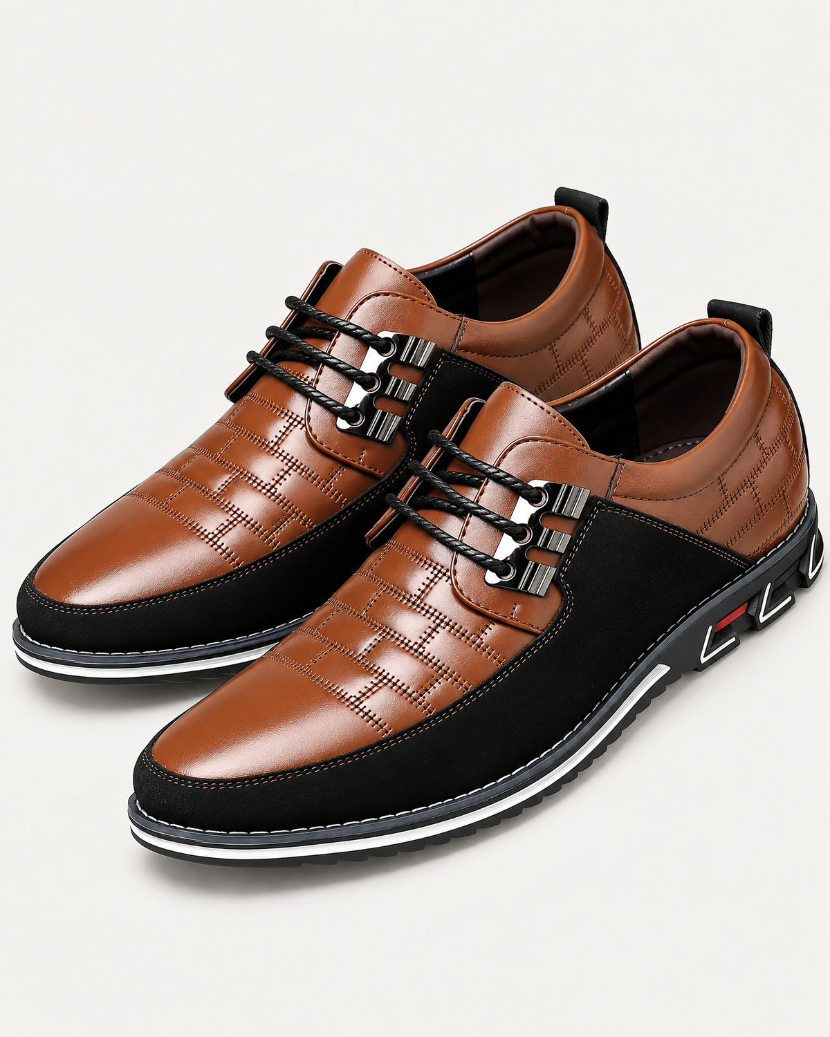 Leather Lace-Up Derby Dress Shoes for Men – clean studio photo