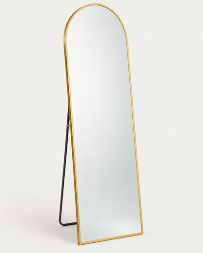 Full Length Standing Mirror with Gold Frame – clean studio photo