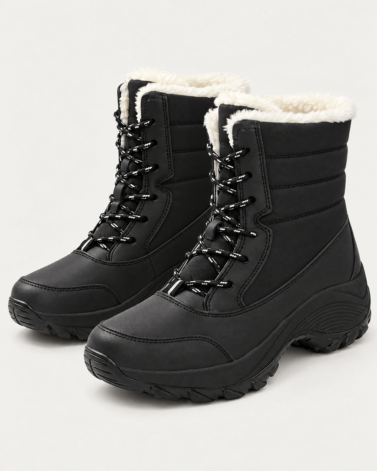 Waterproof Lace-Up Snow Boots for Women – clean studio photo