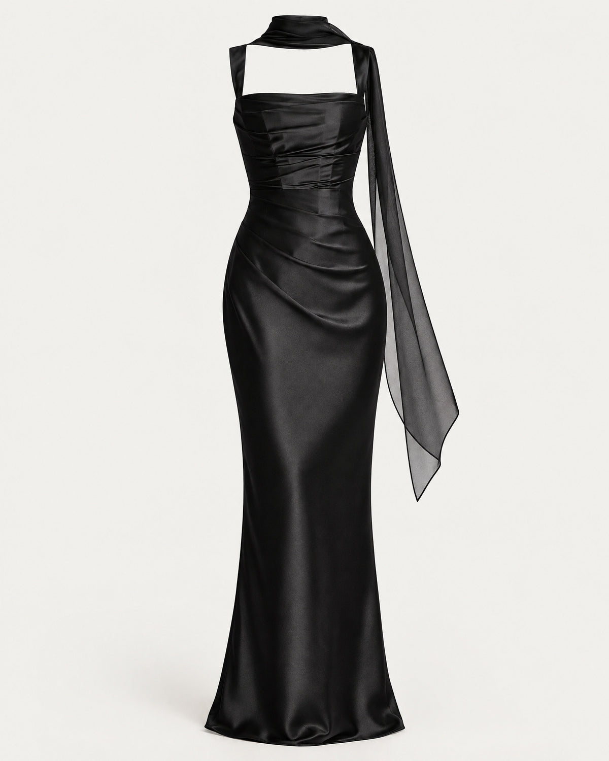 Satin Wedding Guest Dress for Women – clean studio photo