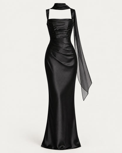 Satin Wedding Guest Dress for Women – clean studio photo
