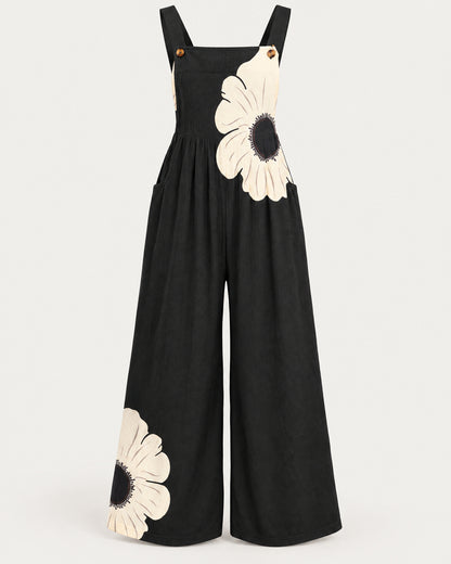 Floral Strap Wide-Leg Jumpsuit for Women – clean studio photo