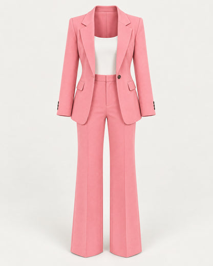 Notch Lapel Blazer Pantsuit Set for Women – clean studio photo