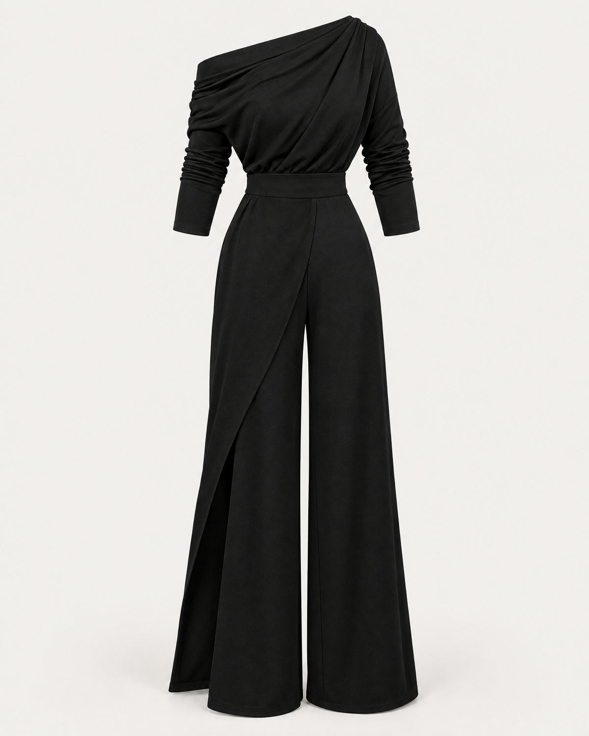 Off-Shoulder Belted Jumpsuit for Women – clean studio photo