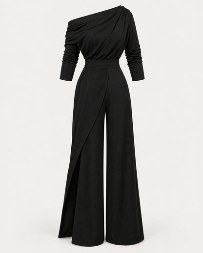 Off-Shoulder Belted Jumpsuit for Women – clean studio photo