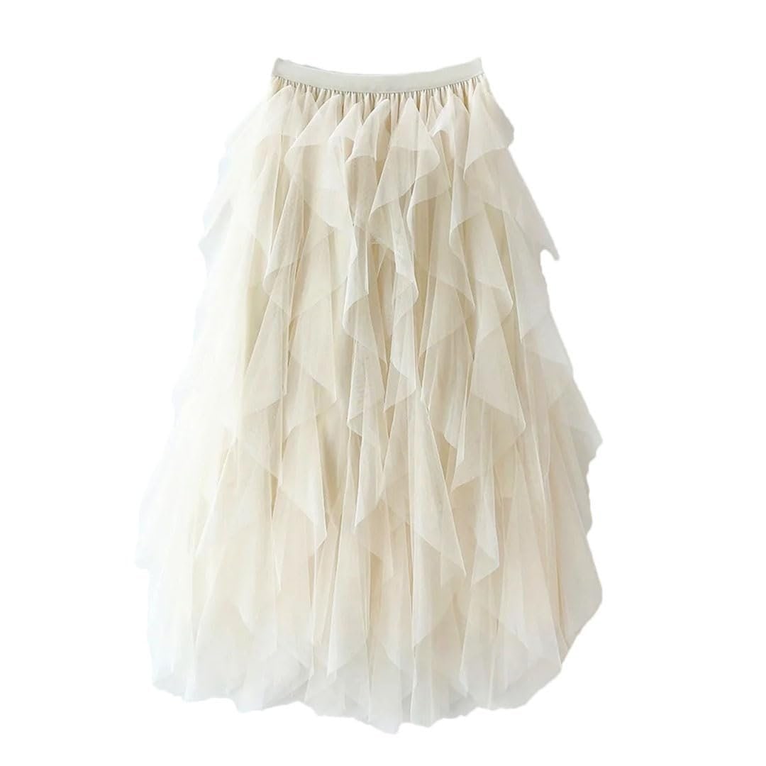 Comfortable Flowing Skirt for Women - Apricot