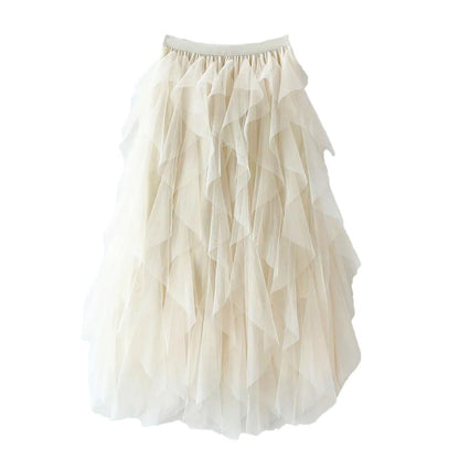 Comfortable Flowing Skirt for Women - Apricot