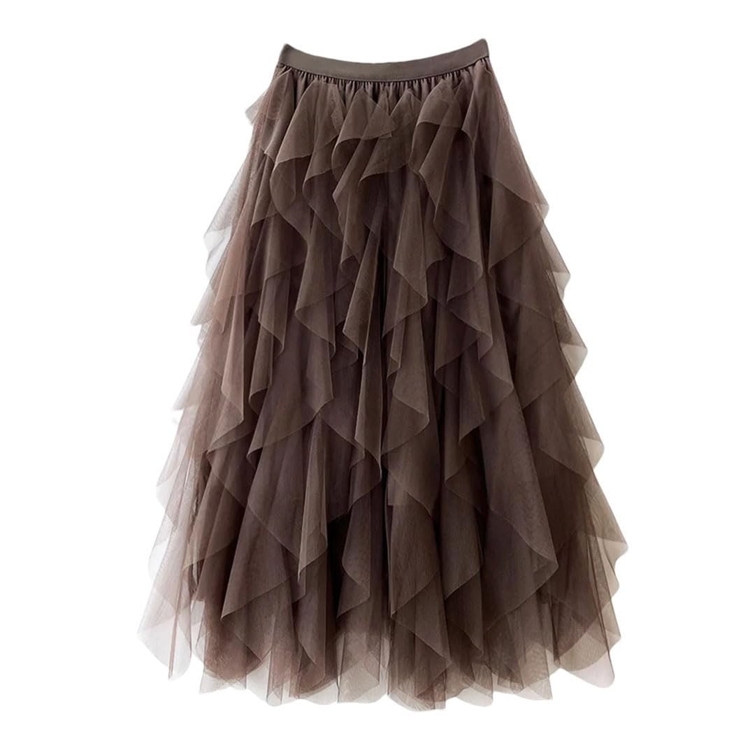 Comfortable Flowing Skirt for Women - Brown